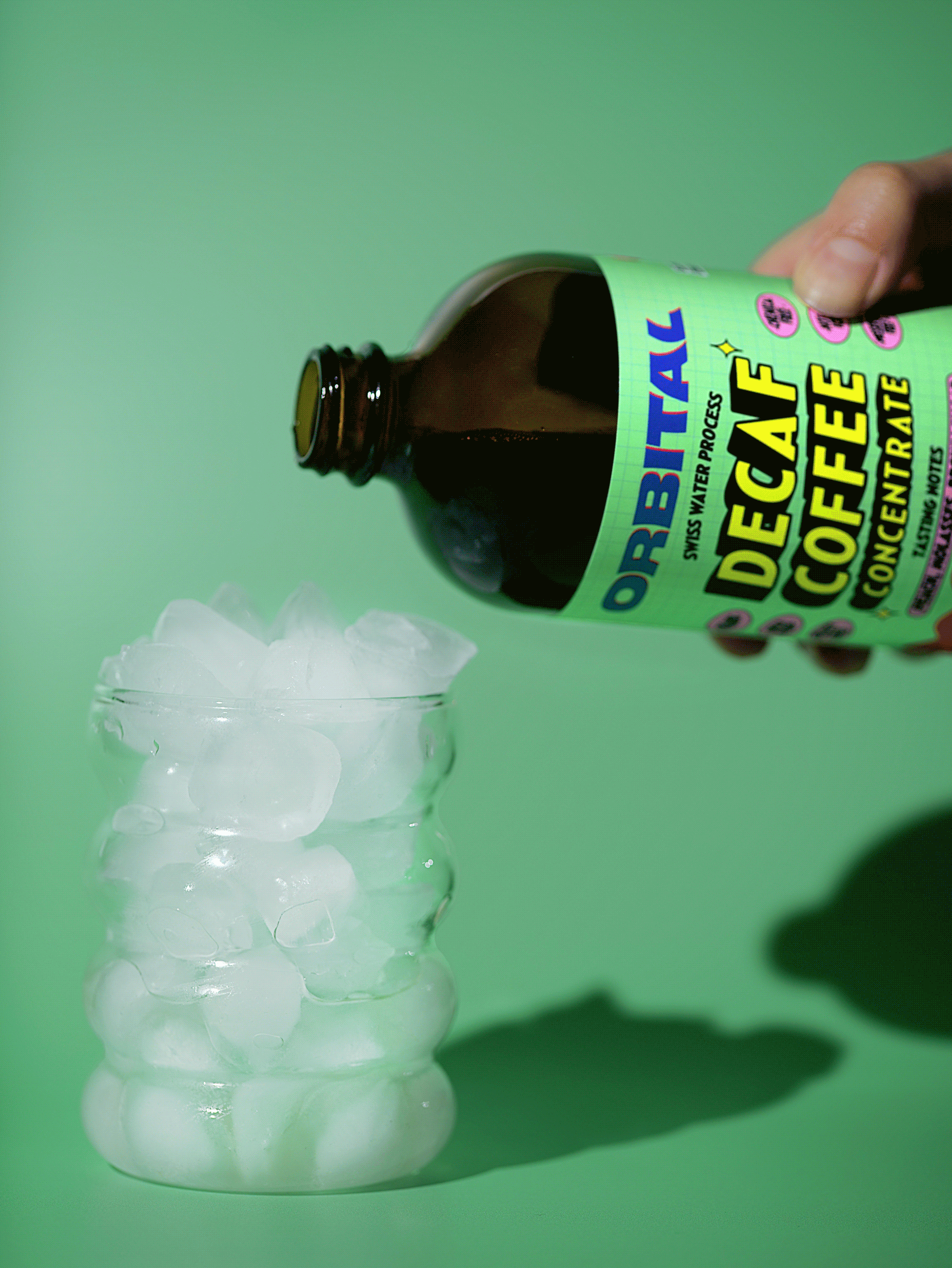 Organic Decaf Cold Brew Coffee Concentrate, made from coffee decaffeinated using the Swiss Water Process.