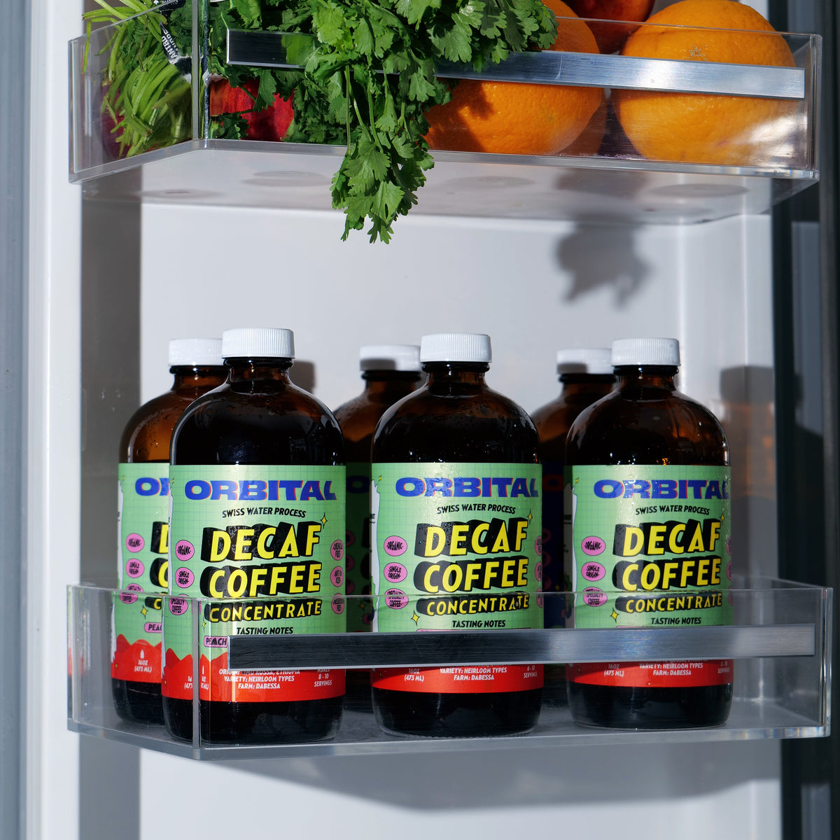 Decaf coffee concentrate. Swiss Water Decaffeination Process.